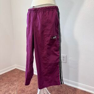 Vintage Nike Side Stripe Capri Track Pants Women XL Rasberry Purple